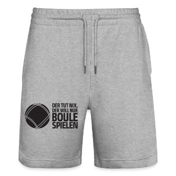 Der tut nix der will nur Boule spielen Petanque - Stanley/Stella Unisex Bio Joggingshorts Trainer  - Grau meliert - Vorne - Nik (191cm) & Marisol (170cm)