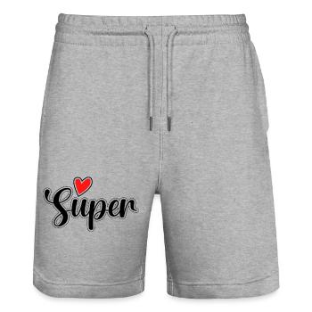 Minimalistisches Herz und künstlerischer Ausdruck - Stanley/Stella Unisex Bio Joggingshorts Trainer  - Grau meliert - Vorne - Nik (191cm) & Marisol (170cm)