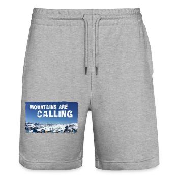 Mountains are Calling Damüls (2 Upload) - Stanley/Stella Unisex Bio Joggingshorts Trainer  - Grau meliert - Vorne - Nik (191cm) & Marisol (170cm)