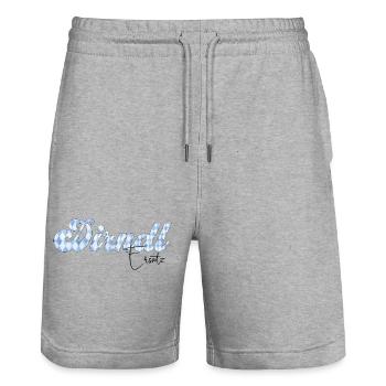 Dirndl Schrift Bayern Muster - Stanley/Stella Unisex Bio Joggingshorts Trainer  - Grau meliert - Vorne - Nik (191cm) & Marisol (170cm)