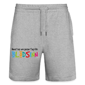Blödsinn - Stanley/Stella Unisex Bio Joggingshorts Trainer  - Grau meliert - Vorne - Nik (191cm) & Marisol (170cm)