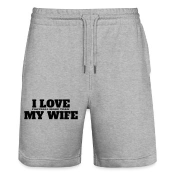 Fußballdesign Fußballmannschaft Fußballspieler - Stanley/Stella Unisex Bio Joggingshorts Trainer  - Grau meliert - Vorne - Nik (191cm) & Marisol (170cm)