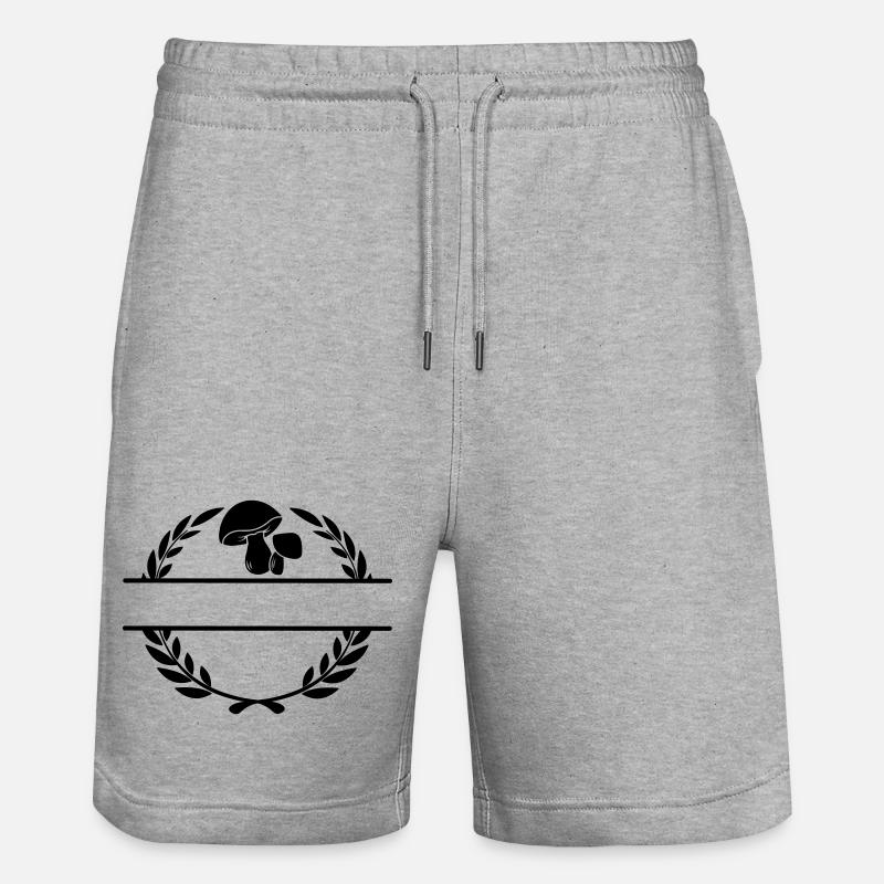 Logo de la champignonnière - Short de jogging bio TRAINER Stanley/Stella unisexe - gris chiné