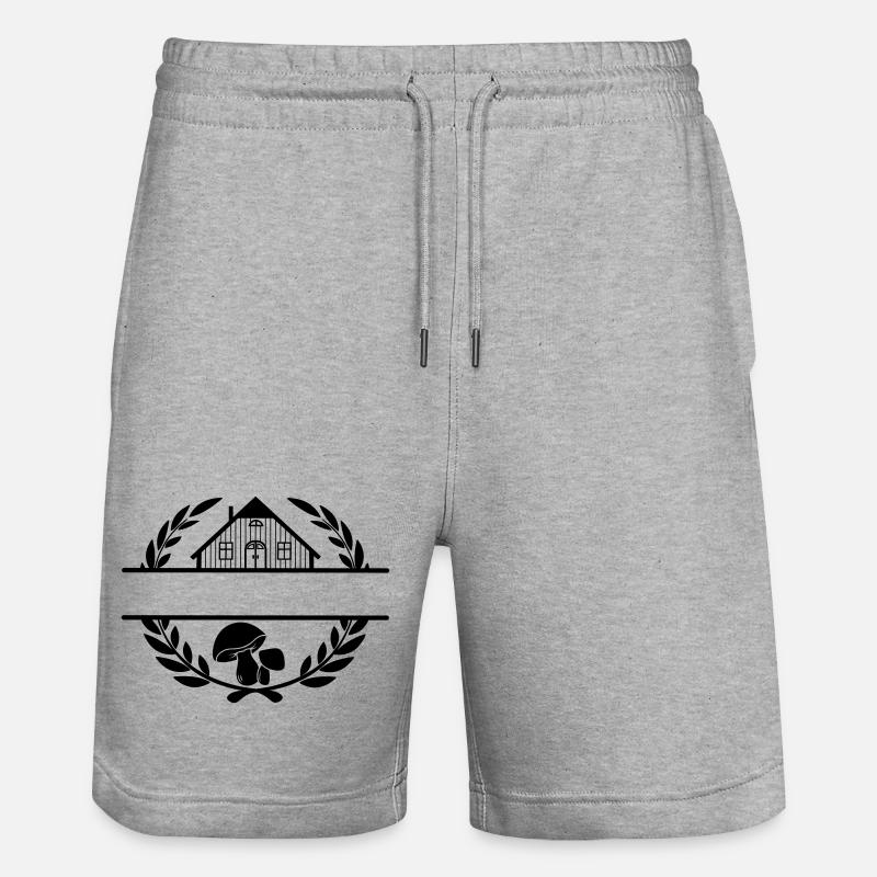 Logo de la champignonnière 3 - Short de jogging bio TRAINER Stanley/Stella unisexe - gris chiné