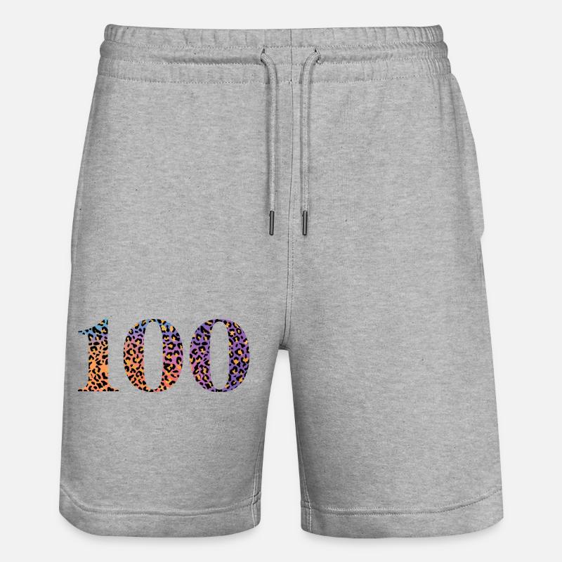 100e anniversaire léopard - Short de jogging bio TRAINER Stanley/Stella unisexe - gris chiné