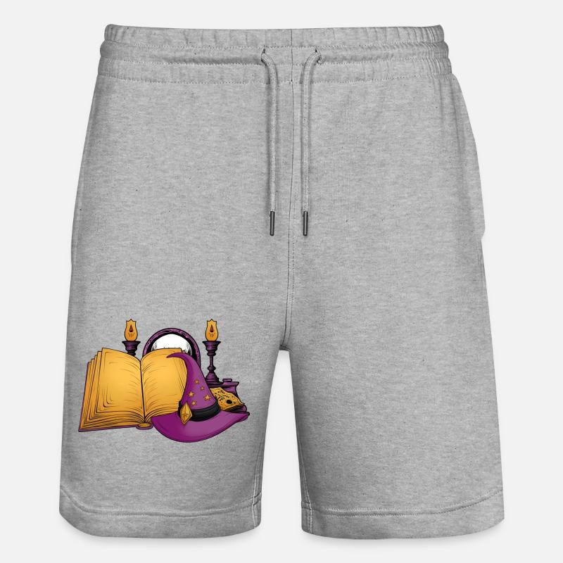 halloween, sorcière, grimoire - Short de jogging bio TRAINER Stanley/Stella unisexe - gris chiné
