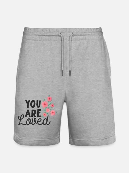 You Are Loved - Stanley/Stella Trainer Unisex Organic Jogging Shorts - heather grey