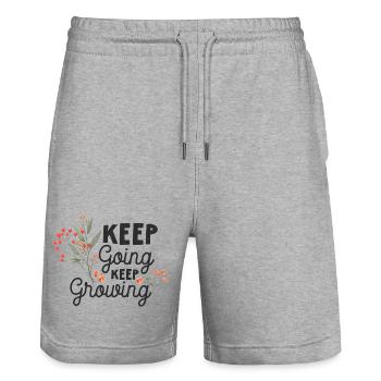 Continuez, continuez à grandir - Short de jogging bio TRAINER Stanley/Stella unisexe - gris chiné - Devant - Nik (191cm) & Marisol (170cm)
