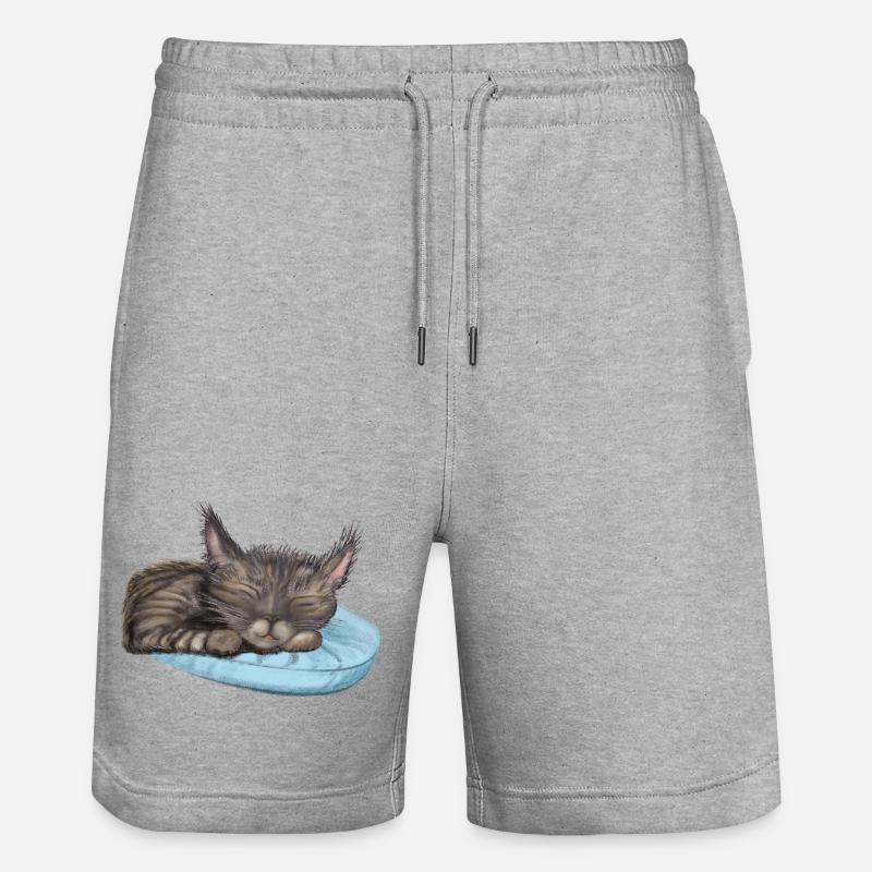 Chat endormi - Short de jogging bio TRAINER Stanley/Stella unisexe - gris chiné