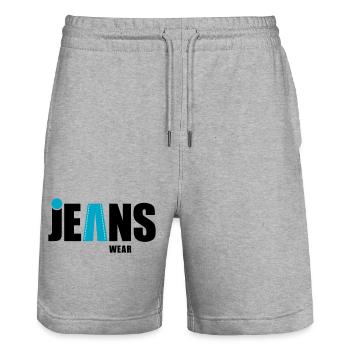 jeans wear mit punkt - Stanley/Stella Unisex Bio Joggingshorts Trainer  - Grau meliert - Vorne - Nik (191cm) & Marisol (170cm)