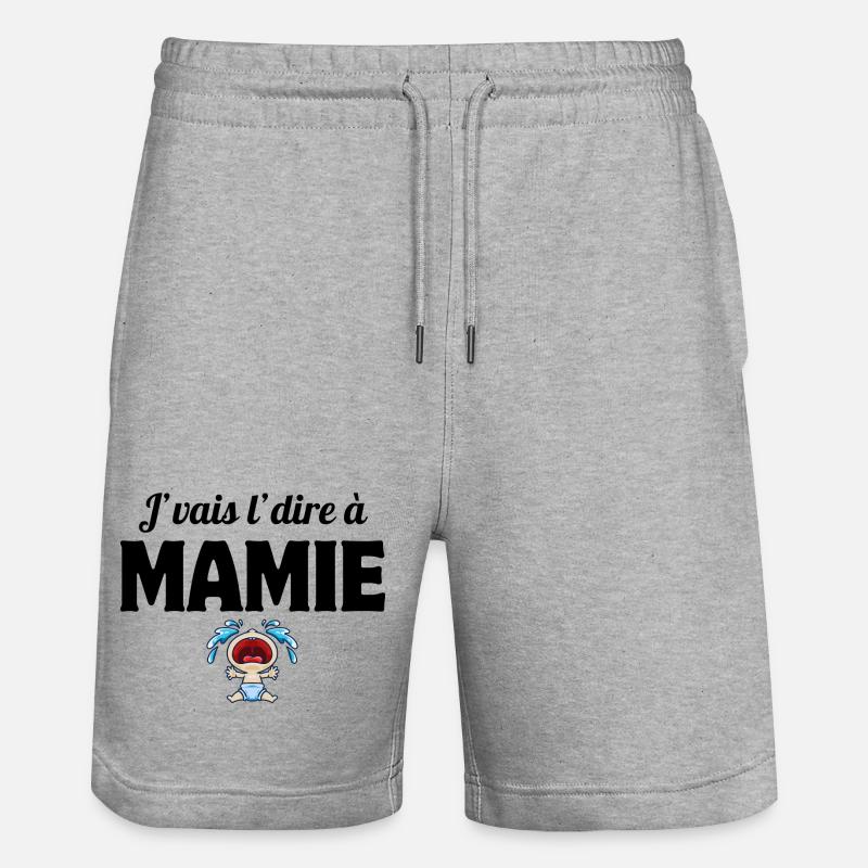 grand-mère, mamie, j'vais le dire - Short de jogging bio TRAINER Stanley/Stella unisexe - gris chiné
