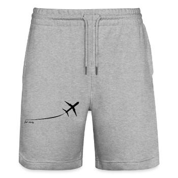Flieg weit! - Stanley/Stella Unisex Bio Joggingshorts Trainer  - Grau meliert - Vorne - Nik (191cm) & Marisol (170cm)
