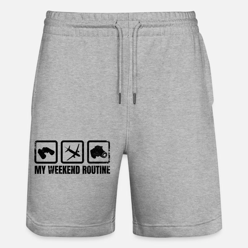 Planespotter Week-ends - Short de jogging bio TRAINER Stanley/Stella unisexe - gris chiné