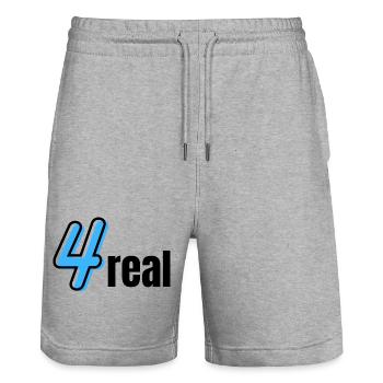 Neon Vier Typografie - Stanley/Stella Unisex Bio Joggingshorts Trainer  - Grau meliert - Vorne - Nik (191cm) & Marisol (170cm)