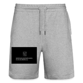 Geometrisches Alphabet Quadrat - Stanley/Stella Unisex Bio Joggingshorts Trainer  - Grau meliert - Vorne - Nik (191cm) & Marisol (170cm)