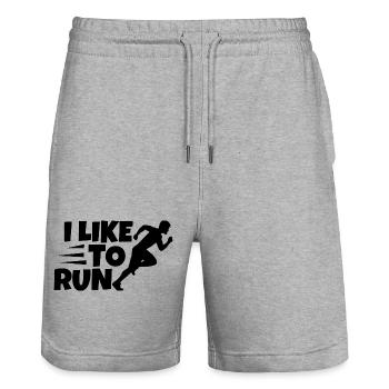 J’aime courir - Short de jogging bio TRAINER Stanley/Stella unisexe - gris chiné - Devant - Nik (191cm) & Marisol (170cm)