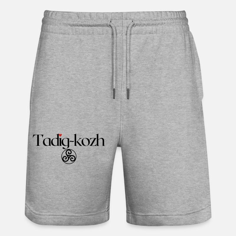 Tadig-kozh Triskell Fête grands-pères Breton - Short de jogging bio TRAINER Stanley/Stella unisexe - gris chiné