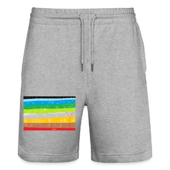 Streifenlandschaft Kinderzeichnung - Stanley/Stella Unisex Bio Joggingshorts Trainer  - Grau meliert - Vorne - Nik (191cm) & Marisol (170cm)