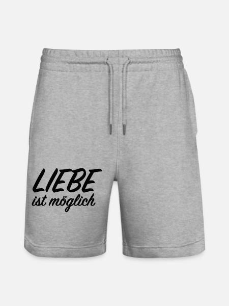 Liebe ist möglich - Stanley/Stella Unisex Bio Joggingshorts Trainer  - Grau meliert