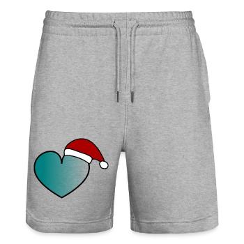 CHRISTMAS. YEAR. ANNIVERSARY. RETIREMENT. DAD. MAMAM. - Stanley/Stella Trainer Unisex Organic Jogging Shorts - heather grey - Front - Nik (191cm) & Marisol (170cm)