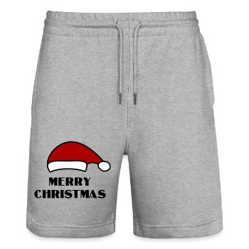 CHRISTMAS. YEAR. ANNIVERSARY. RETIREMENT. DAD. MAMAM. - Stanley/Stella Trainer Unisex Organic Jogging Shorts - heather grey - Front - Nik (191cm) & Marisol (170cm)