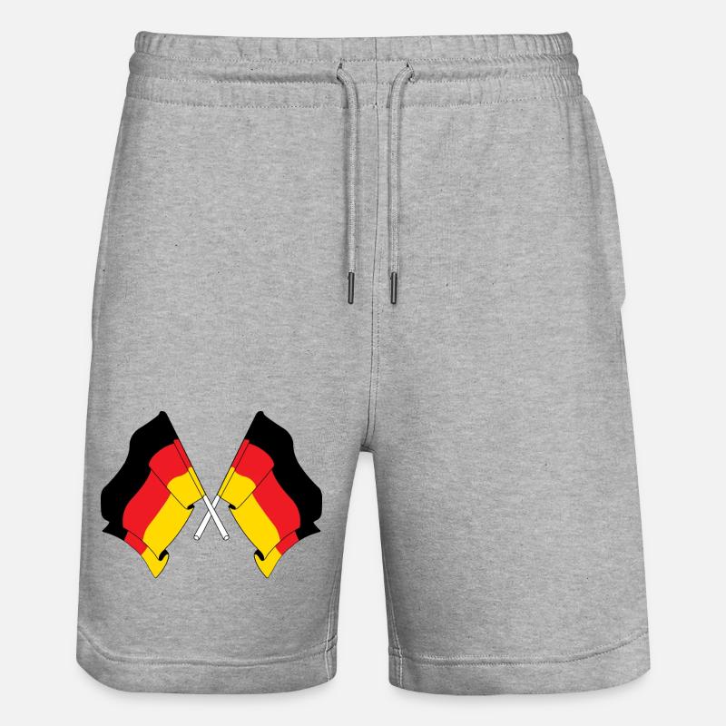 Deux drapeaux Allemagne - Short de jogging bio TRAINER Stanley/Stella unisexe - gris chiné
