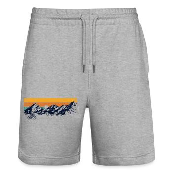 Sunset Ridge Mountainbiking - Stanley/Stella Unisex Bio Joggingshorts Trainer  - Grau meliert - Vorne - Nik (191cm) & Marisol (170cm)