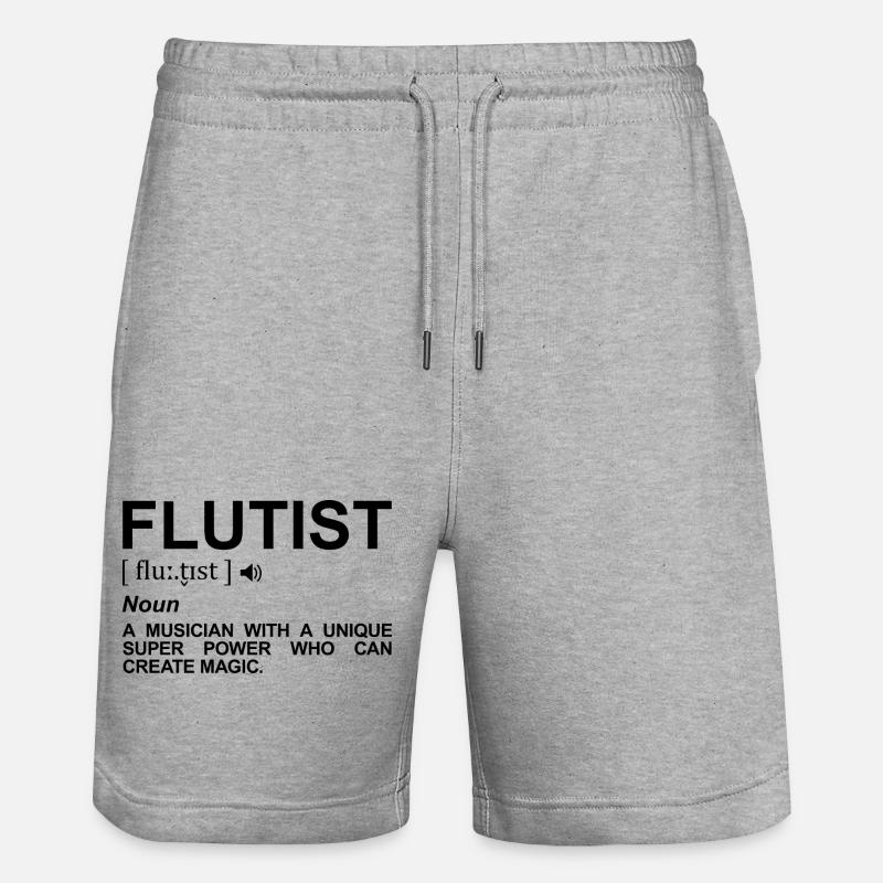 Flötist Begriff - Stanley/Stella Unisex Bio Joggingshorts Trainer  - Grau meliert