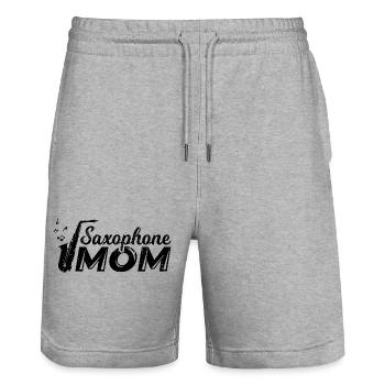 Saxophon Mama - Stanley/Stella Unisex Bio Joggingshorts Trainer  - Grau meliert - Vorne - Nik (191cm) & Marisol (170cm)