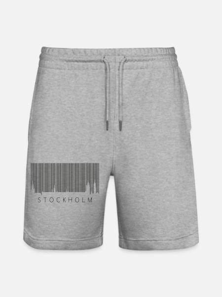 Stockholm Skyline Scandinavian Design Shirt - Stanley/Stella Trainer Unisex Organic Jogging Shorts - heather grey
