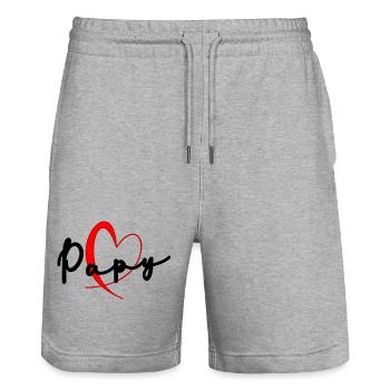CHRISTMAS. YEAR. ANNIVERSARY. RETIREMENT. DAD. MAMAM. - Stanley/Stella Trainer Unisex Organic Jogging Shorts - heather grey - Front - Nik (191cm) & Marisol (170cm)