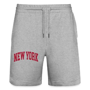 New York - Stanley/Stella Unisex Bio Joggingshorts Trainer  - Grau meliert - Vorne - Nik (191cm) & Marisol (170cm)