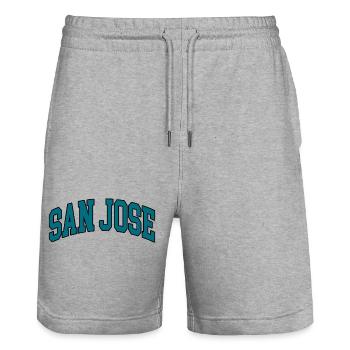 San José - Short de jogging bio TRAINER Stanley/Stella unisexe - gris chiné - Devant - Nik (191cm) & Marisol (170cm)