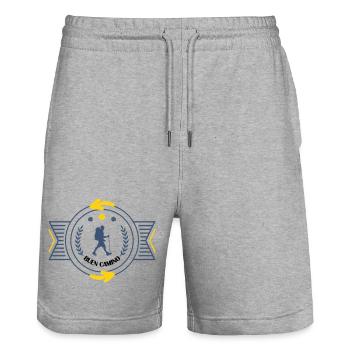 Santiago de Compostela Vintage-Abzeichen - Stanley/Stella Unisex Bio Joggingshorts Trainer  - Grau meliert - Vorne - Nik (191cm) & Marisol (170cm)