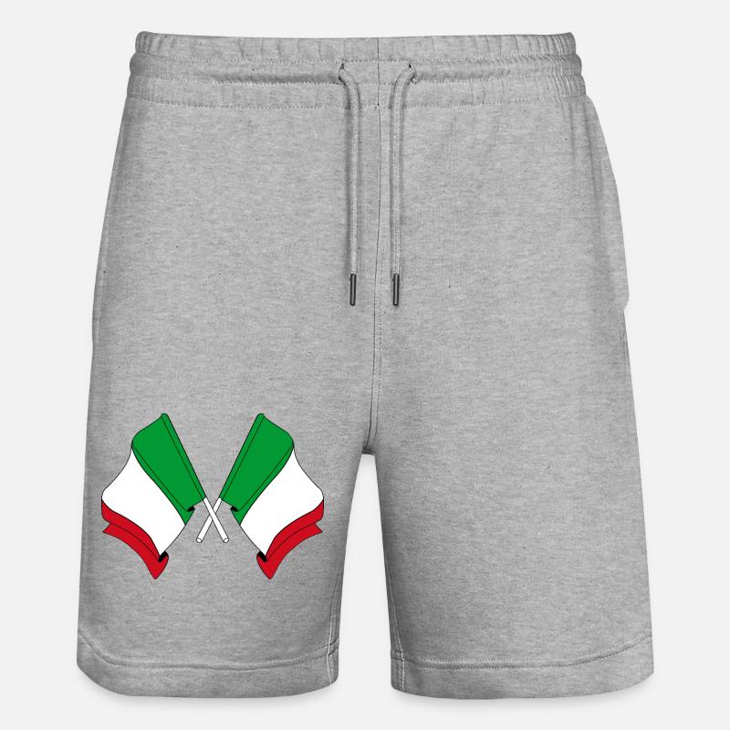 Drapeaux de l’Italie croisés - Short de jogging bio TRAINER Stanley/Stella unisexe - gris chiné