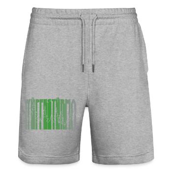 Wüpfestürma - Wipfelstürmer, Forest, Nature - Stanley/Stella Trainer Unisex Organic Jogging Shorts - heather grey - Front - Nik (191cm) & Marisol (170cm)