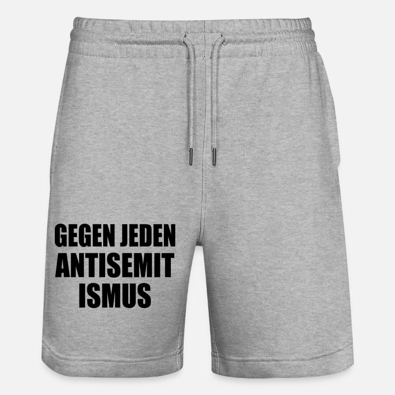 Gegen jeden antisemitismus - Stanley/Stella Unisex Bio Joggingshorts Trainer  - Grau meliert