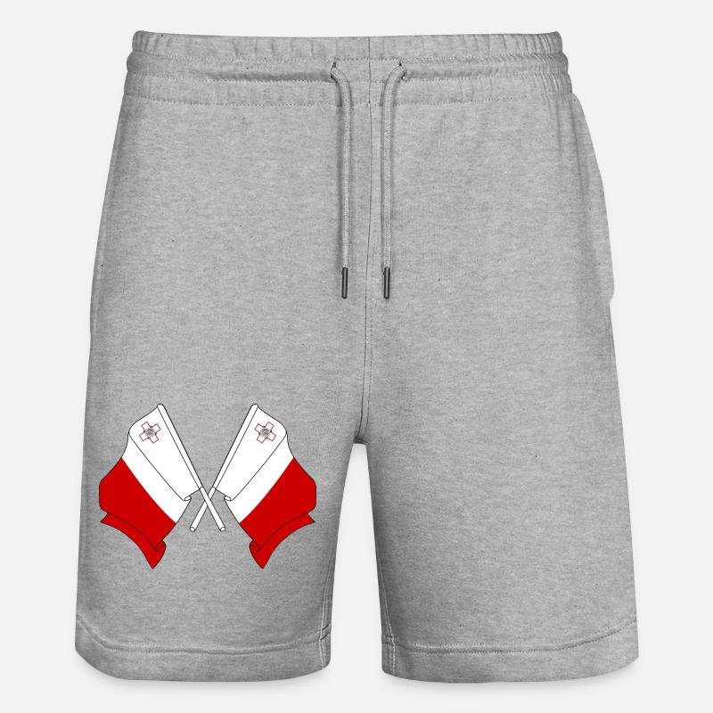 Deux drapeaux Malte - Short de jogging bio TRAINER Stanley/Stella unisexe - gris chiné