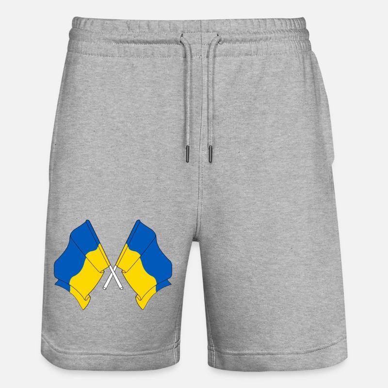Deux drapeaux Ukraine - Short de jogging bio TRAINER Stanley/Stella unisexe - gris chiné