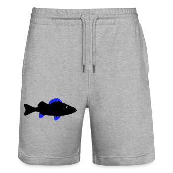 barsch fisch - Stanley/Stella Unisex Bio Joggingshorts Trainer  - Grau meliert - Vorne - Nik (191cm) & Marisol (170cm)