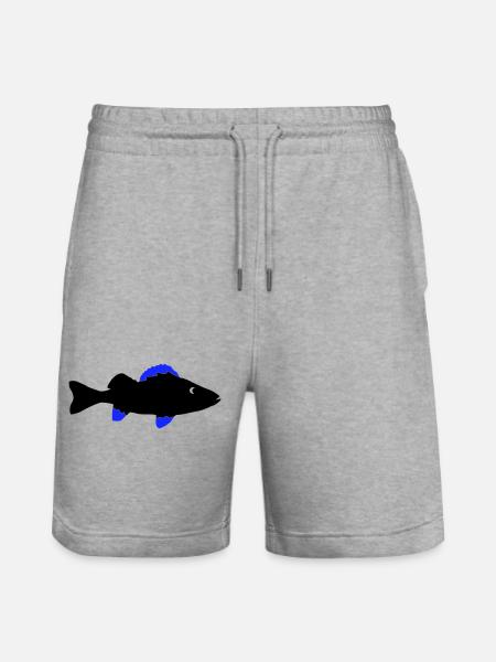 Perch Fish - Stanley/Stella Trainer Unisex Organic Jogging Shorts - heather grey