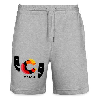 Chaos Music and Drama - Stanley/Stella Trainer Unisex Organic Jogging Shorts - heather grey - Front - Nik (191cm) & Marisol (170cm)