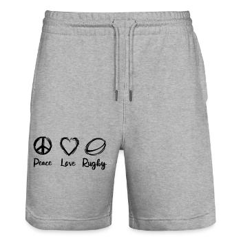 Motivation for rugby players - Stanley/Stella Trainer Unisex Organic Jogging Shorts - heather grey - Front - Nik (191cm) & Marisol (170cm)