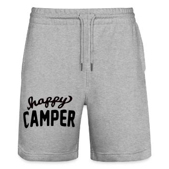 Ella Lopez "happy camper" - Stanley/Stella Unisex Bio Joggingshorts Trainer  - Grau meliert - Vorne - Nik (191cm) & Marisol (170cm)