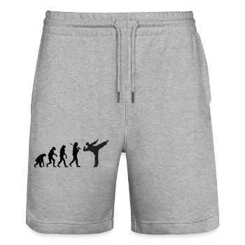 Karate - Stanley/Stella Unisex Bio Joggingshorts Trainer  - Grau meliert - Vorne - Nik (191cm) & Marisol (170cm)