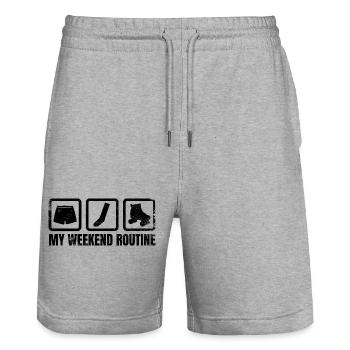 Rollschuhläufer Wochenende - Stanley/Stella Unisex Bio Joggingshorts Trainer  - Grau meliert - Vorne - Nik (191cm) & Marisol (170cm)