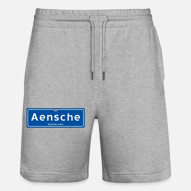 Ortsschild Aensche (Enschede) - Stanley/Stella Unisex Bio Joggingshorts Trainer  - Grau meliert