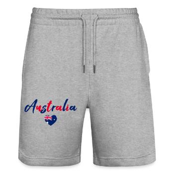 Australie - Short de jogging bio TRAINER Stanley/Stella unisexe - gris chiné - Devant - Nik (191cm) & Marisol (170cm)