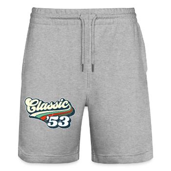 Classique '53 - Short de jogging bio TRAINER Stanley/Stella unisexe - gris chiné - Devant - Nik (191cm) & Marisol (170cm)
