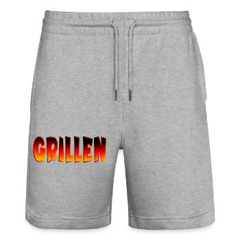GRILLEN DEUTSCHLAND - Stanley/Stella Unisex Bio Joggingshorts Trainer  - Grau meliert - Vorne - Nik (191cm) & Marisol (170cm)